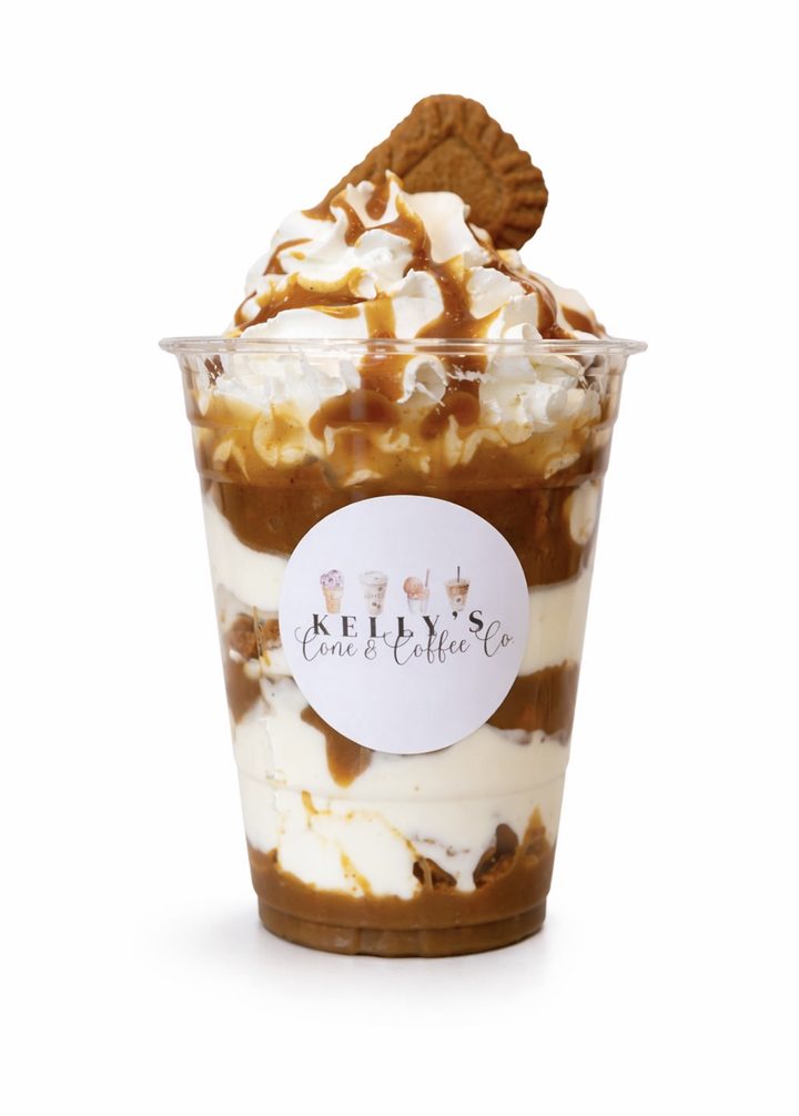 Caramel-topped specialty drink from Kelly's